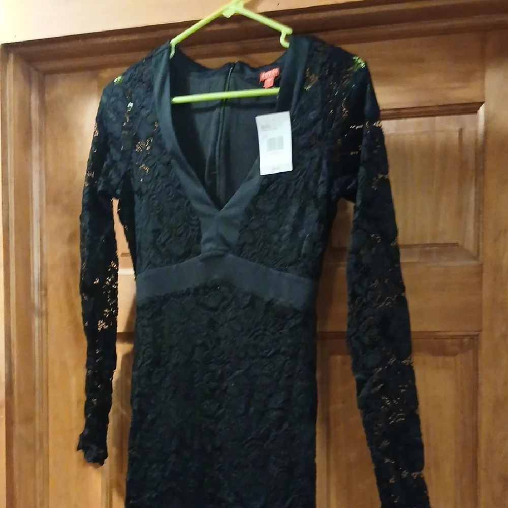Guess Black Long Sleeve Lace Dress - Picture 1 of 3